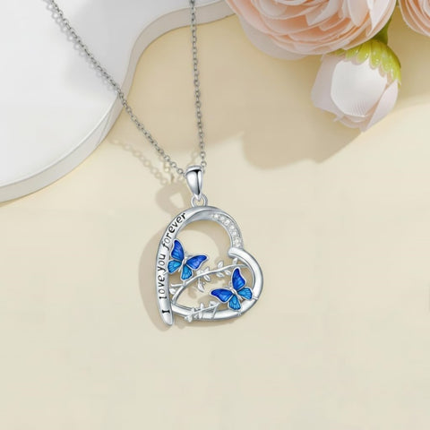 Sterling Silver Mother Daughter Squirrel Monkey Butterfly Bee Owl Necklace Engraved I Love You Forever