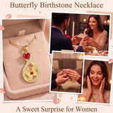 14K Gold Plated Infinity Birthstone  Butterfly Cross Necklace for Women