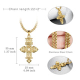 14K Gold Plated  Cross Necklace Religious Amulets Jewelry Gifts