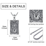 Sterling Silver Tarot Card 12 Zodiac Sign Pendant Necklace