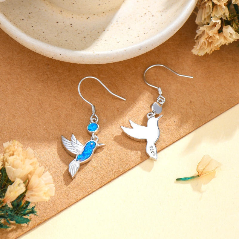 Sterling Silver Turquoise Owl Dragonfly Butterfly Hummingbird Dangle Earrings