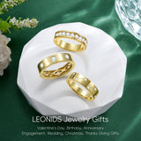 14K Gold Plated Moissanite or Lab-Grown Emerald Dainty Eternity Wedding Rings Birthday Jewelry for Her