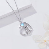 Sterling Silver Pitbull Yorkie Schnauzer Pendant Necklace Gifts for Women