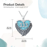 Sterling Silver Turquoise Angel Number 11:11 111 333 444 Pendant Necklace