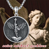 Sterling Silver Crown of Thorns Jesus St Benedict St Michael Pendant Necklace