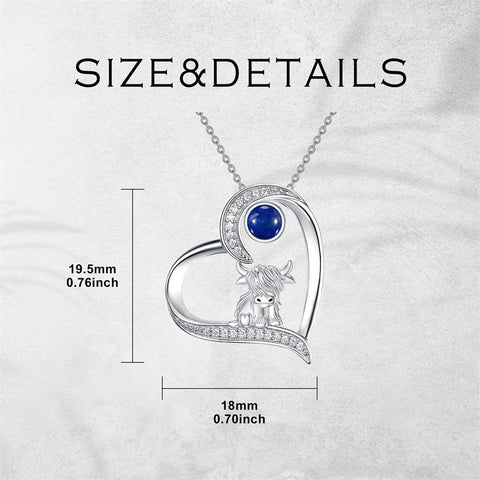 Sterling Silver Highland Cow Pendant Necklace