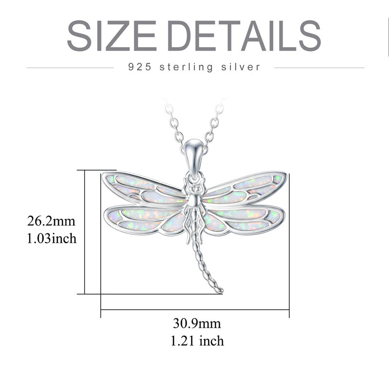 Sterling Silver Blue Dragonfly Pendant Necklace