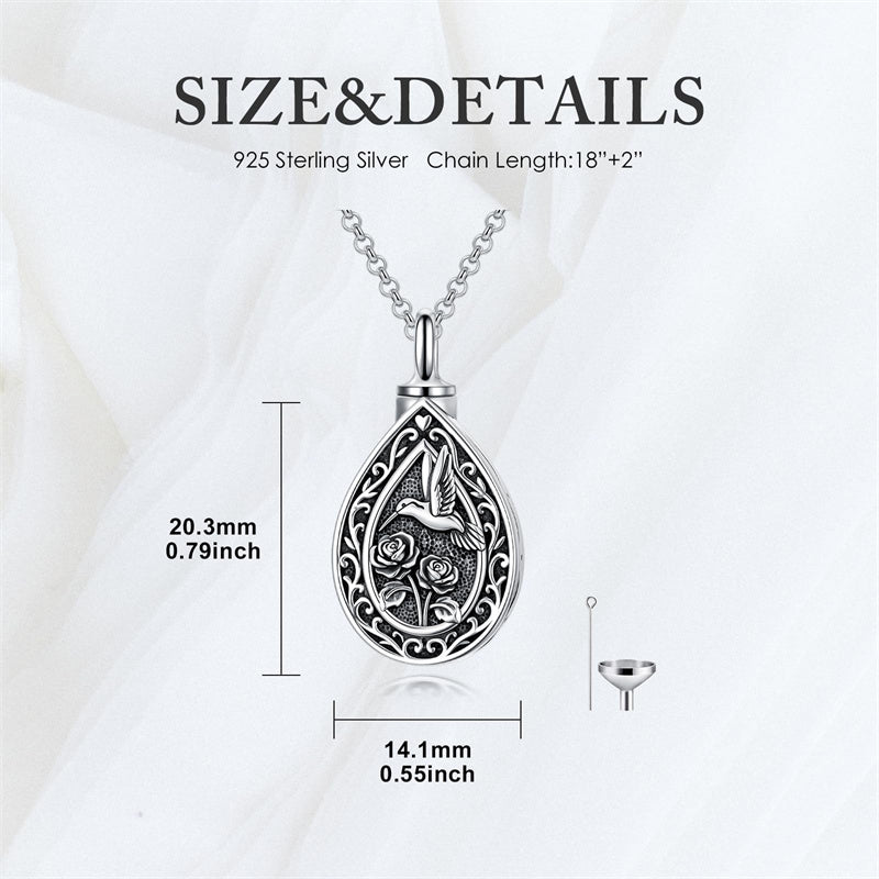 Sterling Silver Bumble Bee  Butterfly Cardinal Cross Dragonfly Hummingbird Paw Print Urn Necklace for Ashes