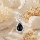 Sterling Silver Teardrop Gemstone Rose Butterfly Infinity Heart Necklace for Women