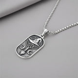 Sterling Silver Memento Mori Tree of Life Anubis Pendant Viking Amulet   Protection Pendant Necklace Egyptian Jewelry