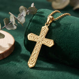 10K 14K 18K Gold Cross Pendant Necklace Religious Jewelry Gifts for Men and Women
