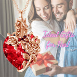 Sterling Silver Heart Crystal Rose Urn Necklaces for Ashes for Women