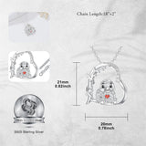 Sterling Silver Cubic Zirconia Heart Turtle Pendant Necklace