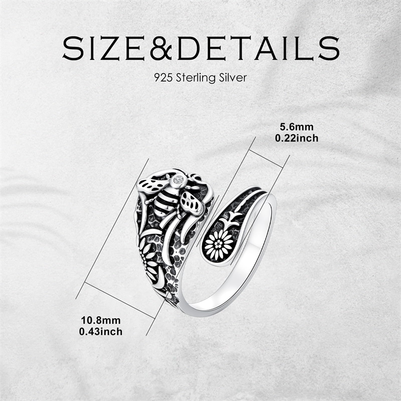 Sterling Silver Vintage Bee Butterfly Dragonfly Hummingbird Tree of Life Sunflower Spoon Rings
