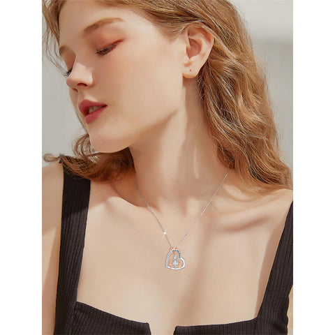 Sterling Silver Mother and 2/3/4 Daughter Heart Pendant Necklace Engraved with Love You Forever