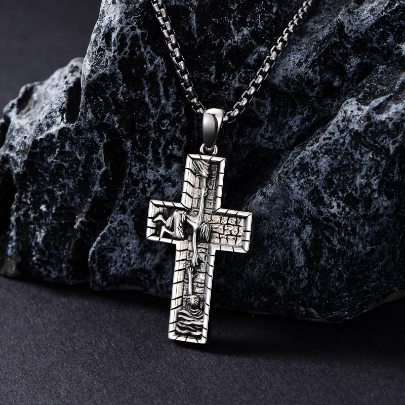 Sterling Silver Cross Pendant Necklace Christian Religious Jewelry Gifts for Anniversary