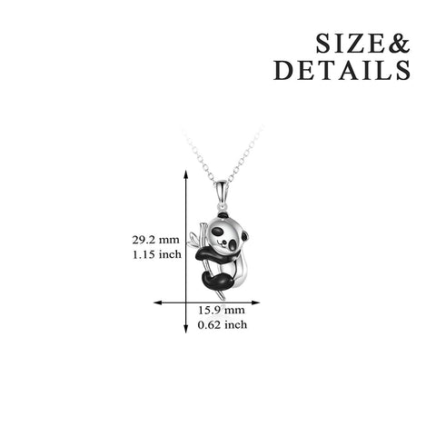 Sterling Silver Panda Pendant Necklace