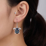 Sterling Silver Abalone Shell Hummingbird Owl Sea Turtle Cat Frog Horse Seahorse Dangle Earrings  Gifts for Christmas