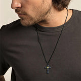 Sterling Silver Cross Religious Necklace for Men