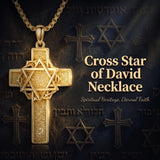 14K Gold Plated Cross Pendant Necklace for Men Religious Jewelry Christian Gift