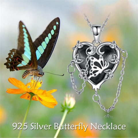 Sterling Silver Gothic Witches Heart Pendant Necklace
