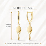 14K Gold Plated Dangle Drop Earrings for Women