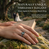 Sterling Silver 10K 14K 18K Gold 1-4CT Moss Agate Engagement Ring Promise Ring