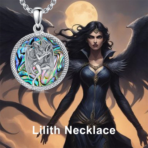 Sterling Silver Triple Moon Goddess Tetragrammaton Lilith Hecate  Pagan Wiccan Amulet Pendant Necklace