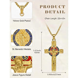 St Michael St Benedict  St Christopher Virgin MaryPendant Necklace 14K Gold Plated Christian Catholic Jewelry