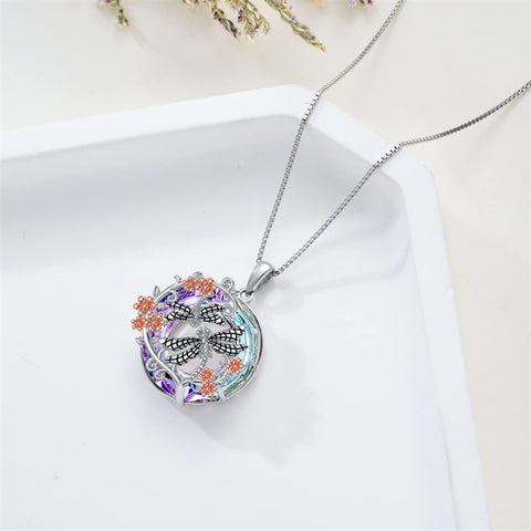 Sterling Silver Crystal Dragonfly Pendant Necklace