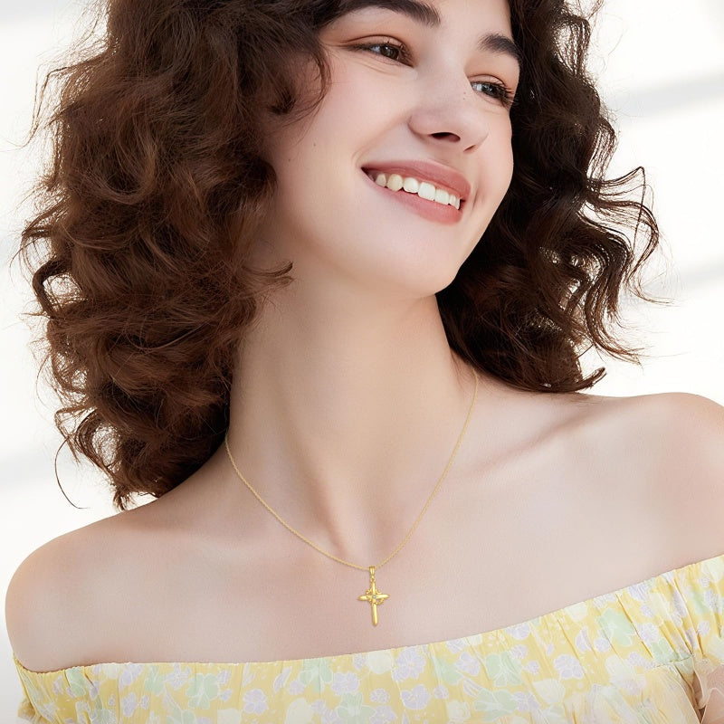 14K Gold Plated Cross Necklaces for Women Faith Jewelry for  Anniversary Christmas Birthday Mother's Day