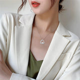 Sterling Silver Cubic Zircon Mother Daughter Mama Bear Giraffe Elephants Otters Penguins Heart Pendant Necklace