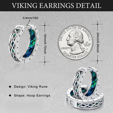 14K Gold Plated  Viking Hoop Earrings