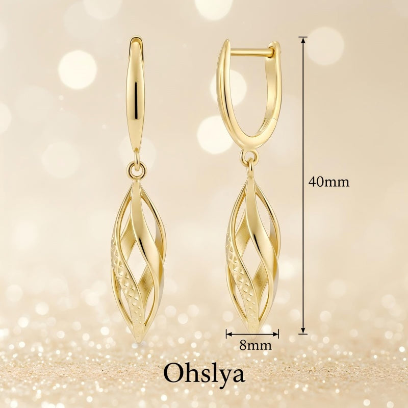 14K Gold Plated Dangle Drop Earrings for Women