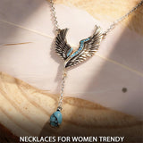 Sterling Silver Turquoise Butterfly Angel Wing Bee Hummingbird Pendant Necklace
