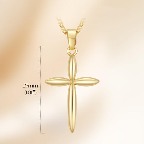 14K Gold Plated Cross Infinity  Pendant Necklace  for Women