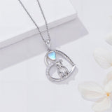 Sterling Silver Pitbull Yorkie Schnauzer Pendant Necklace Gifts for Women