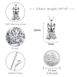 Sterling Silver French Bulldog Pendant Necklace