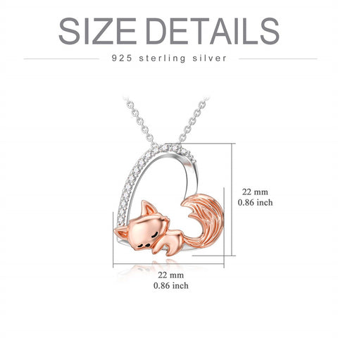 Sterling Silver Fox Pendant Necklace