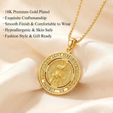 14K Gold Plated Patron Saint Necklace Saint Medal Catholic Amulet Jewelry