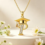 Initial  Graduation 14K Gold Plated Inspiring Grad Pendant Necklace Graduations Jewelry Gifts