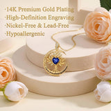 10K 14K 18K Gold Birthstone Tree of Life Pendant Necklace Engraved with I Love You Always & Forever