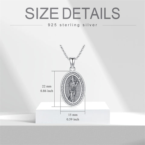 Sterling Silver Medusa Triple Moon Goddess Athena Pendant Necklace for Women