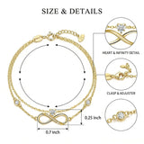 14K Gold Plated Birthstone Infinity Double-Layer Braceletfor Women