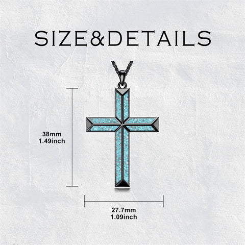 Sterling Silver Cross Religious Necklace for Men