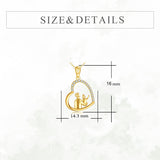 10K 14K 18K Gold Father Daughter Heart Pendant Necklace For Gift