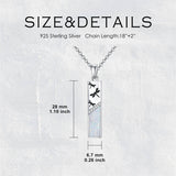 Sterling Silver White Opal Butterfly Dragonfly Tree of Life Paw Print Bar Pendant Necklace Gift for Birthday Christmas