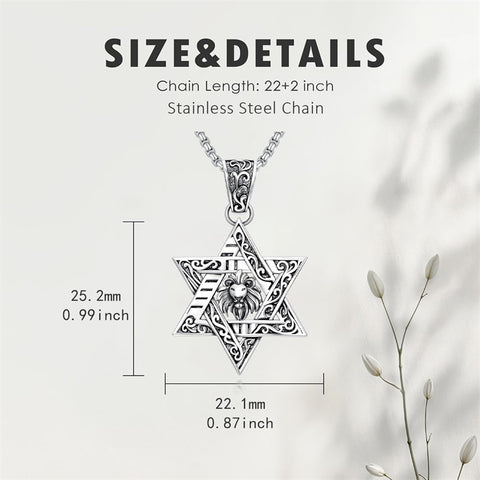 Sterling Silver Star of David Chai Cross Evil Eye Lion of Judah Menorah Tree of Life Protection Pendant Necklace