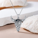 Sterling Silver  Bull Pendant Necklace
