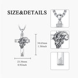 Sterling Silver 12 Constellation Cross Pendant Necklace